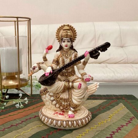Saraswati Mata Murti In Marble
